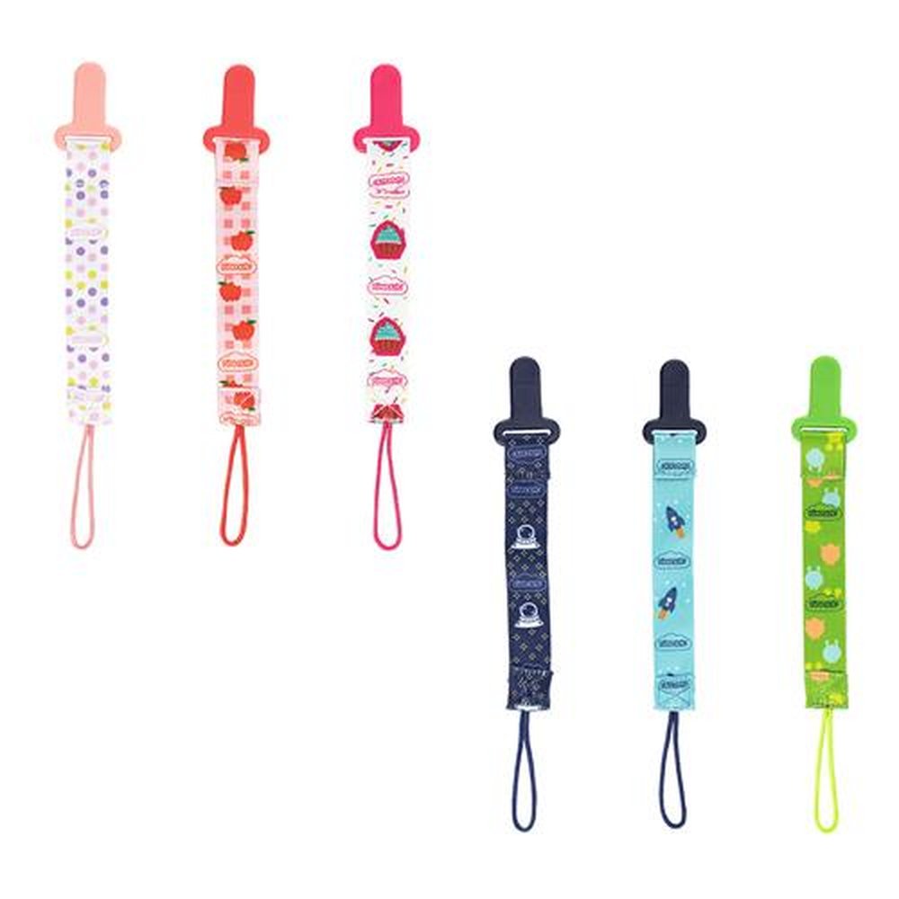 Kit Prendedor De Chupeta Estampado Tamanho Único Sortido Pimpolho Caixa Com 12 Unidades