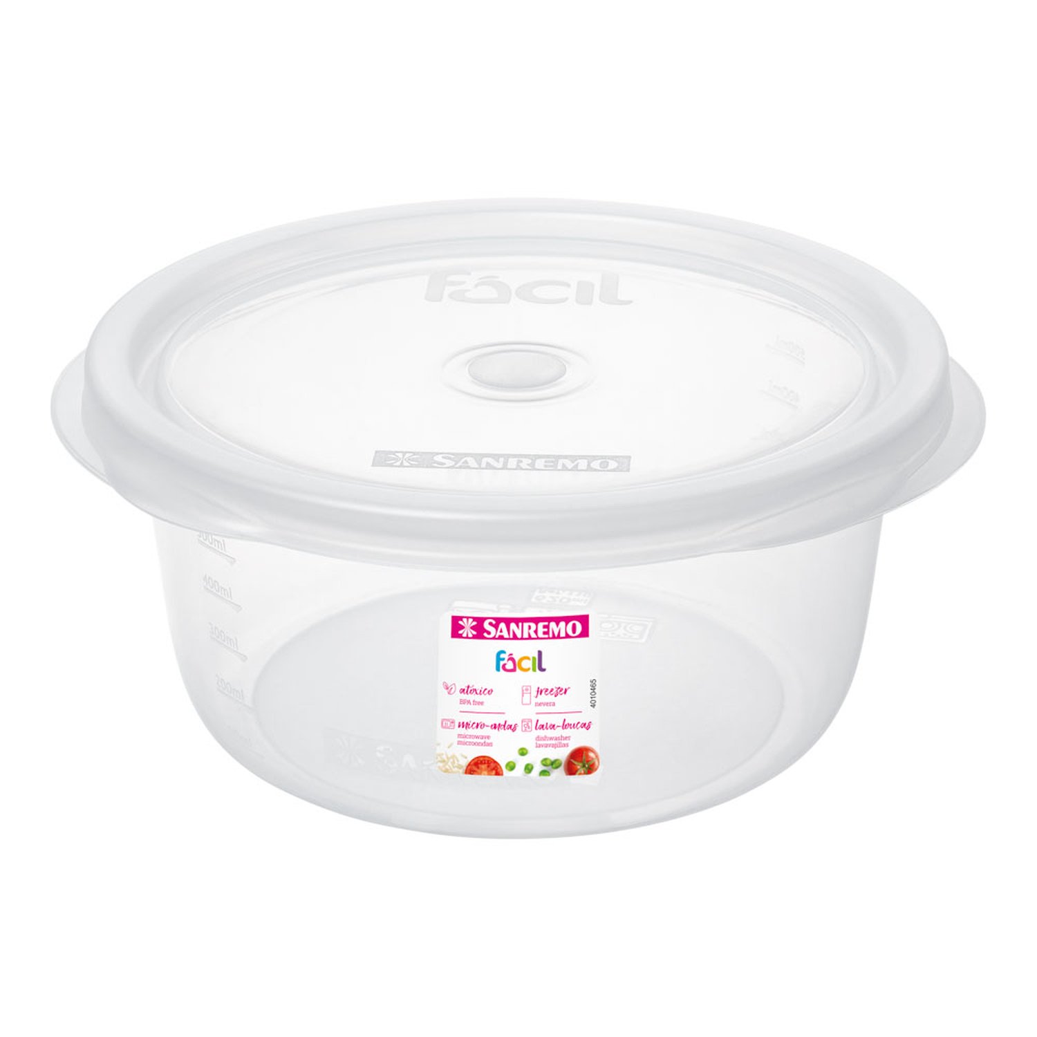 Pote Redondo Plastico Sanremo 620ML Transparente