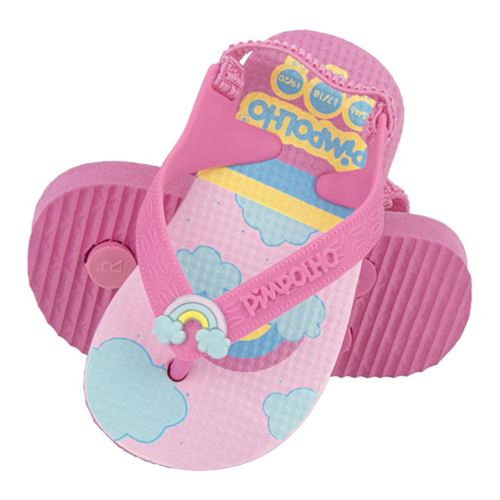 Kit Sandalia Praiana Baby 17-23 Rosa Arco-Íris Feminina Pimpolho Com 12 Pares - Numeração 17 A 23