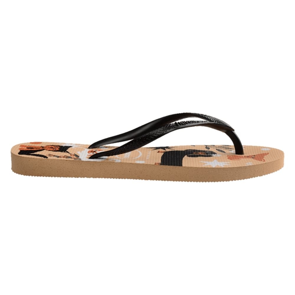 Havaianas Slim Pets Dourado/Preto 37/8