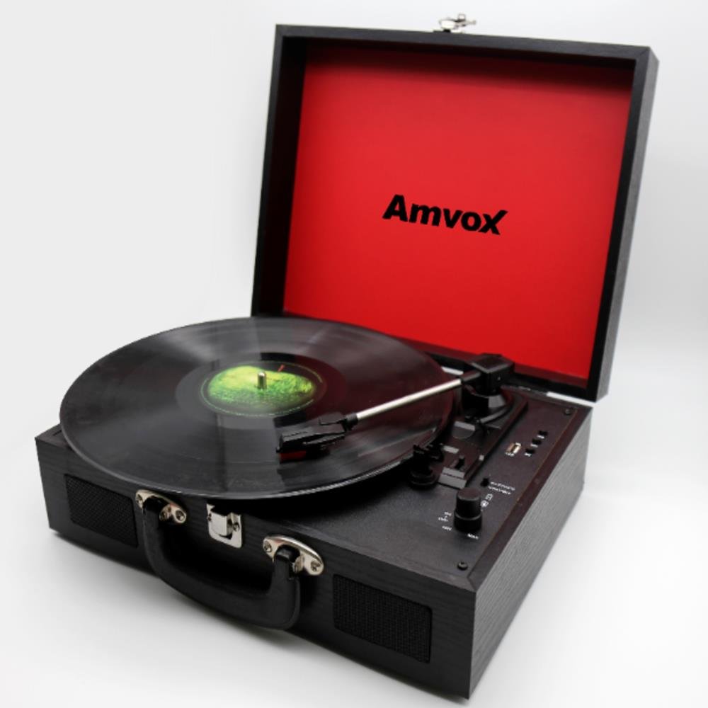 Caixa de Som Portátil Case em Madeira Vitrola USB/AUX 20W RMS AMVOX AVT 1199
