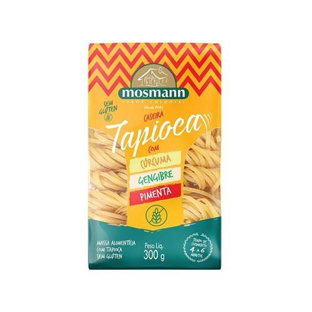 Massa caseira tapioca c/ cúrcuma, gengibre, pimenta sem glúten 300g