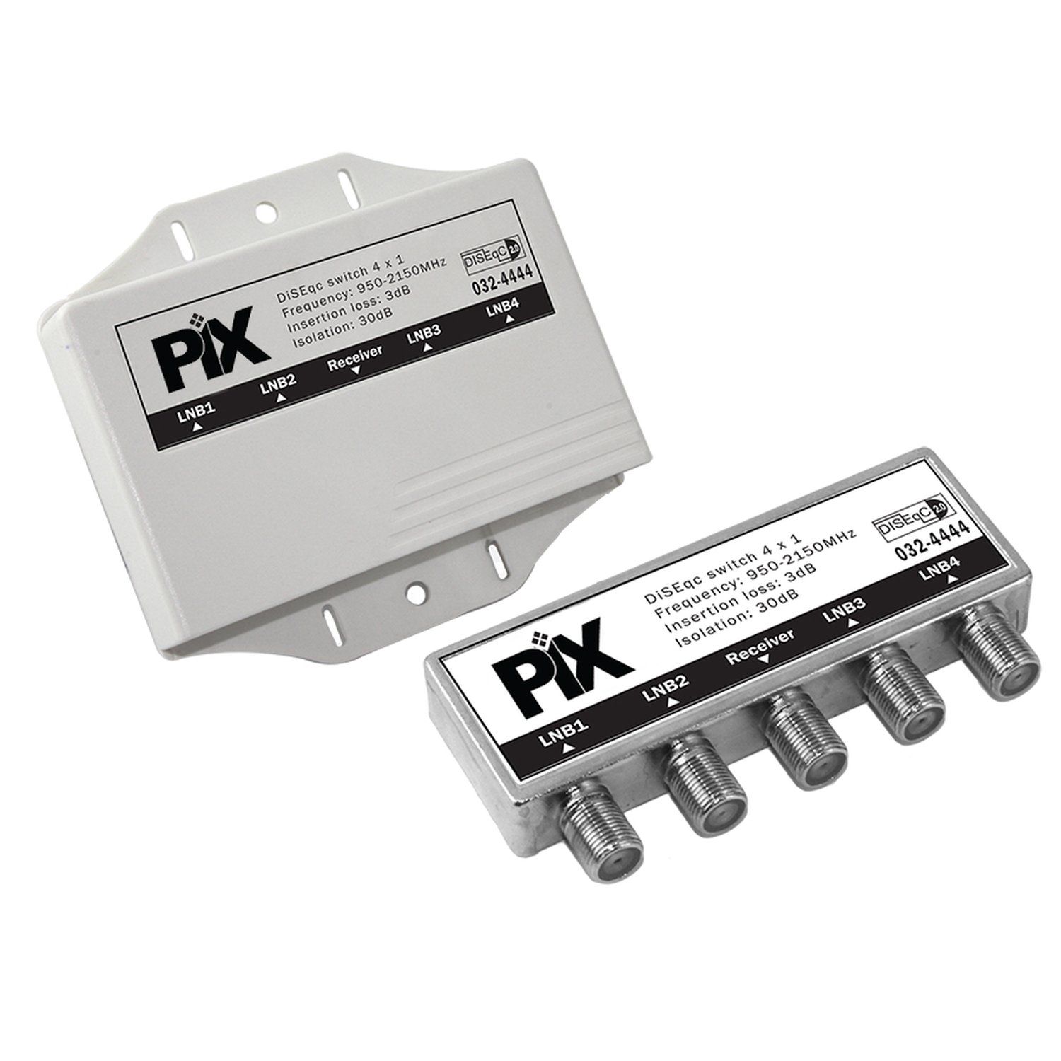 Chave DISEQC - 4 Vias 2.0 Com Capa Protetora - Marca PIX