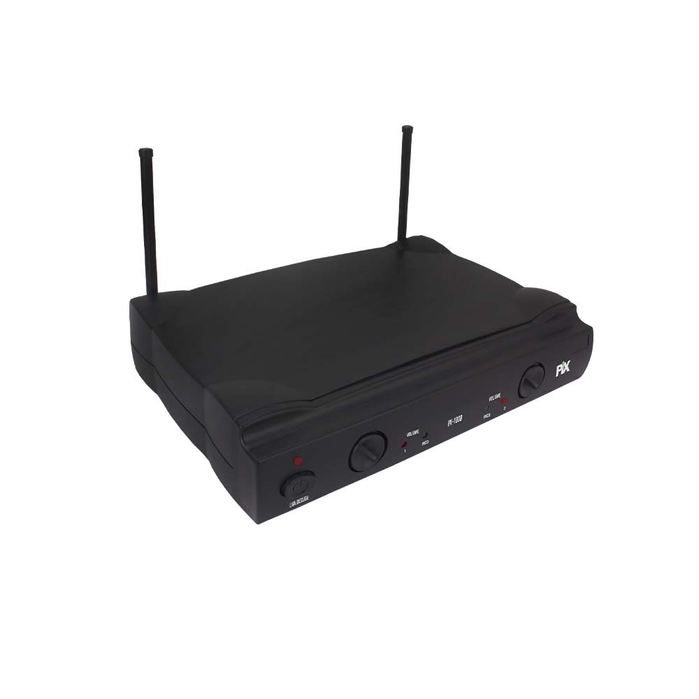 Microfone Sem Fio Com Receptor E 2 Microfones Bastão 554,00 + 585,70 MHz