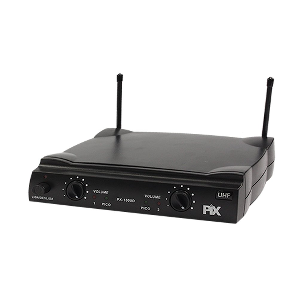 Microfone Sem Fio Com Receptor E 2 Microfones De Headset Lapela 578,50 + 618,00 MHz