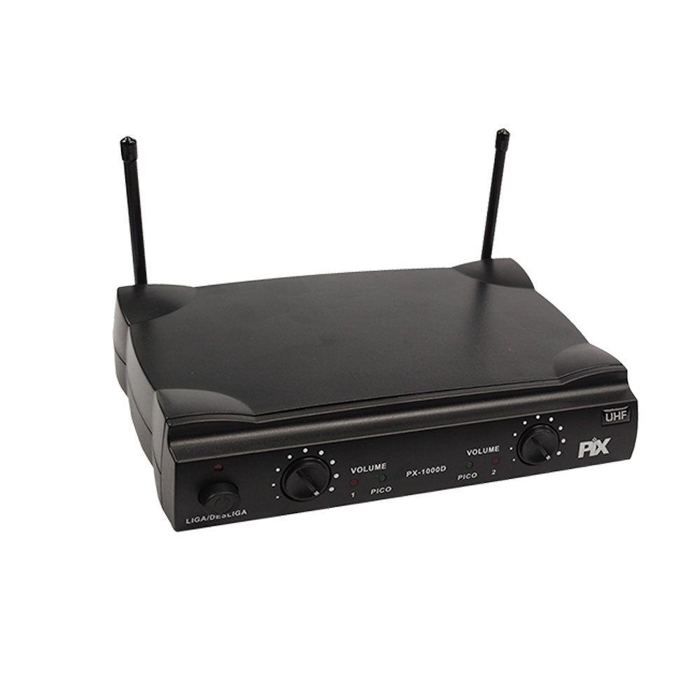 Microfone Sem Fio Com Receptor E 2 Microfones De Headset Lapela 578,50 + 618,00 MHz