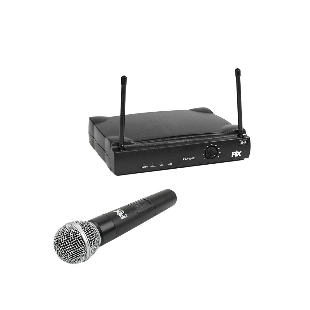 Microfone Sem Fio Com Receptor E 1 Microfone Bastão 607,50 MHz