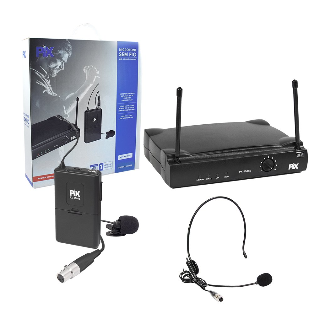 Microfone Sem Fio Com Receptor E 1 Microfone De Headset Lapela 595,10 MHz