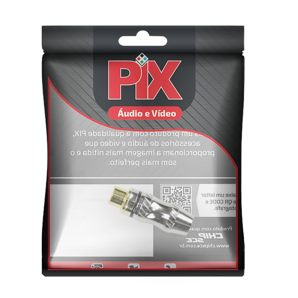 Jack RCA Profissional - Níquel Ponta Gold Fêmea - Preto