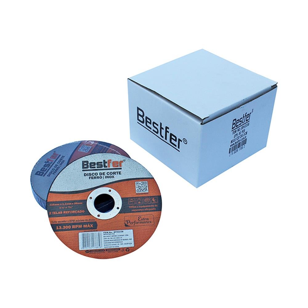 Disco Corte 4 1 2X1 2X20 Inox Bestfer Martins Atacado disco-corte-4-1-2x1-2x20-inox-bestfer-martins-atacado