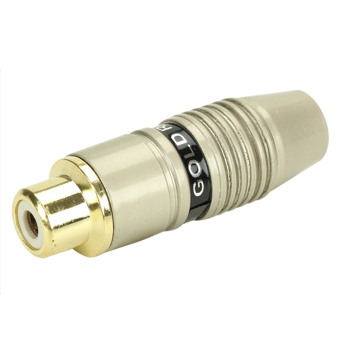 Jack RCA Modern - 6MM Profissional - Ponta Gold Fêmea - Amarelo