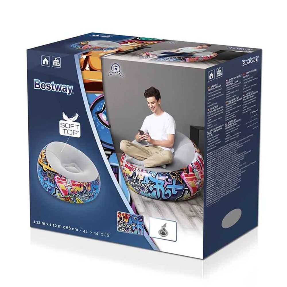 Poltrona Inflável Graffiti 1,12m x 1,12m x 66cm Bestway 75075