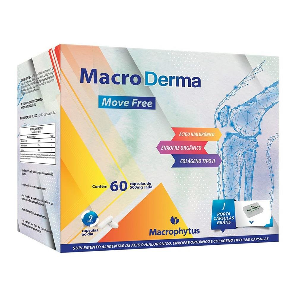 Macro Derma 500mg 60 cápsulas - Ácido Hialurônico + Colágeno Tipo ll