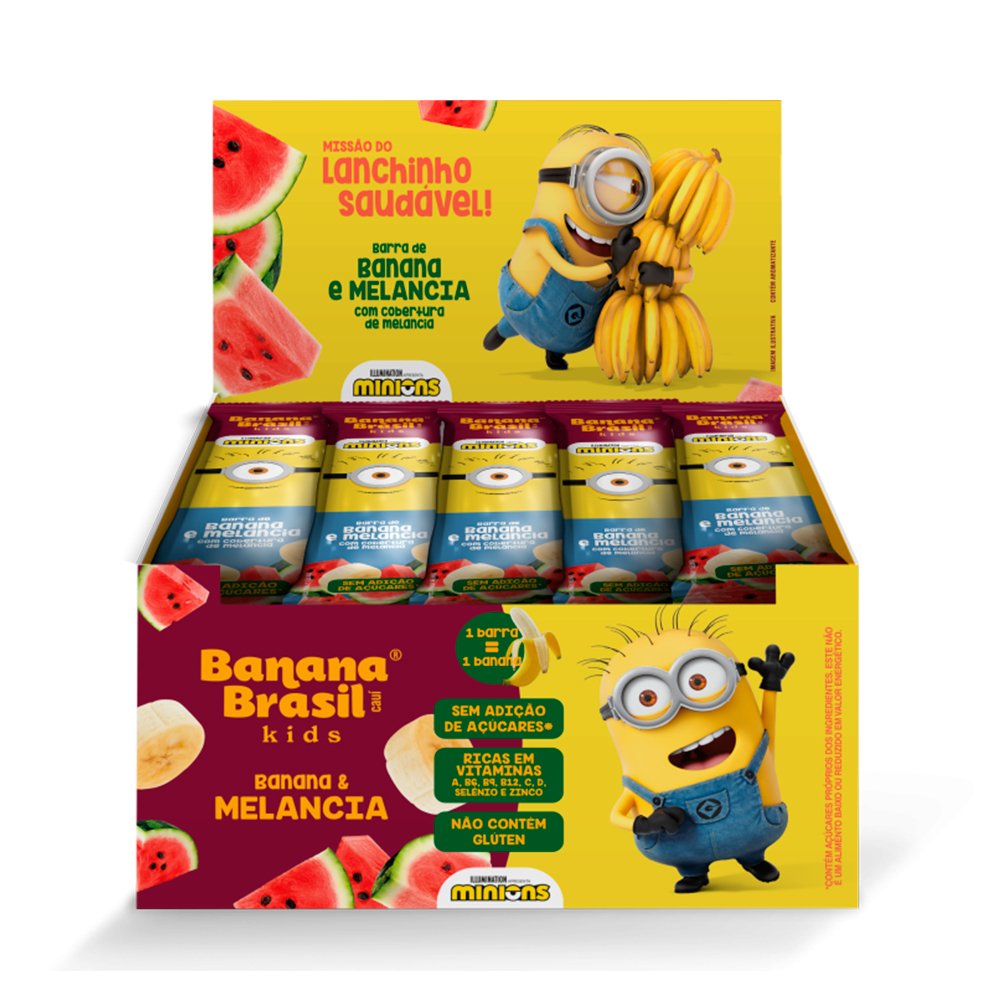 Barra de Fruta Kids Banana Brasil Minions Melancia 20x22g