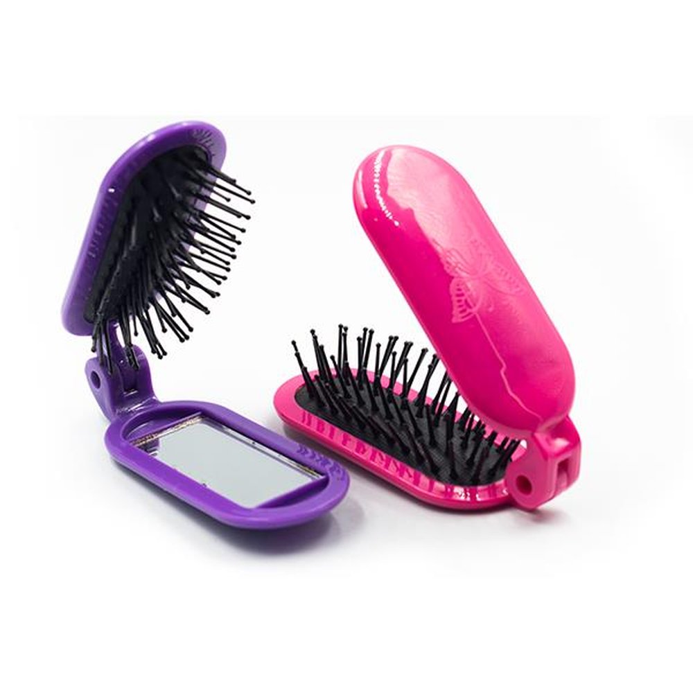 Escova Para Cabelo Almofada Dobravel Com Espelho