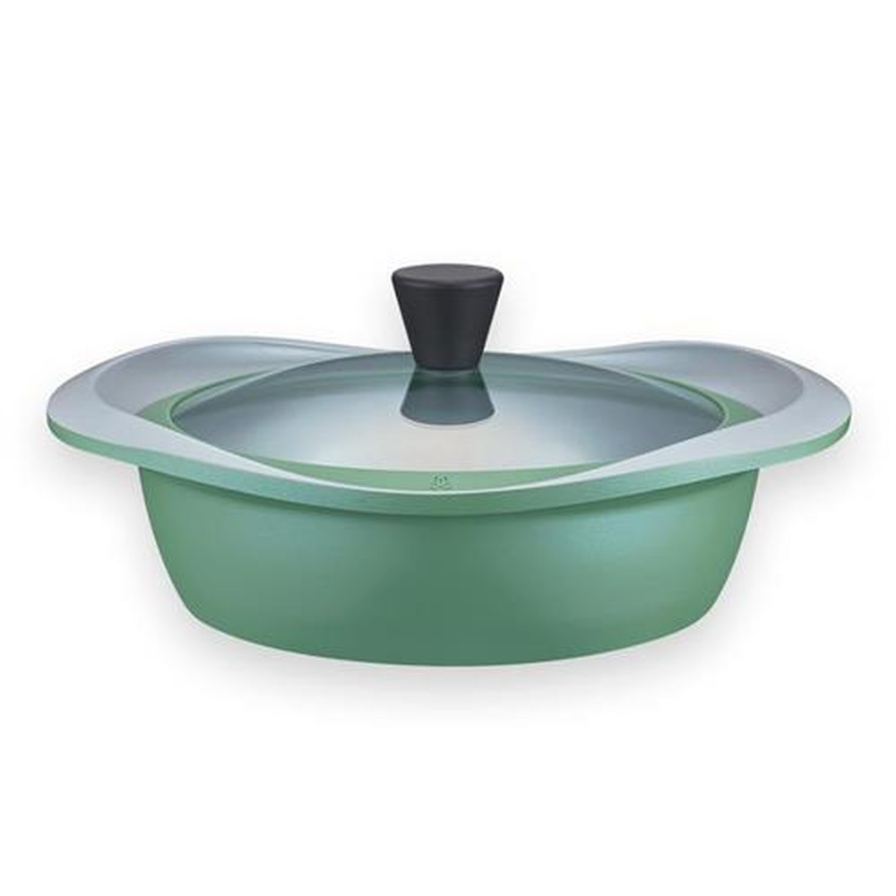 Caçarola Rasa Antiaderente Roichen Indução Newtro - 24cm 2,5L - Verde Militar