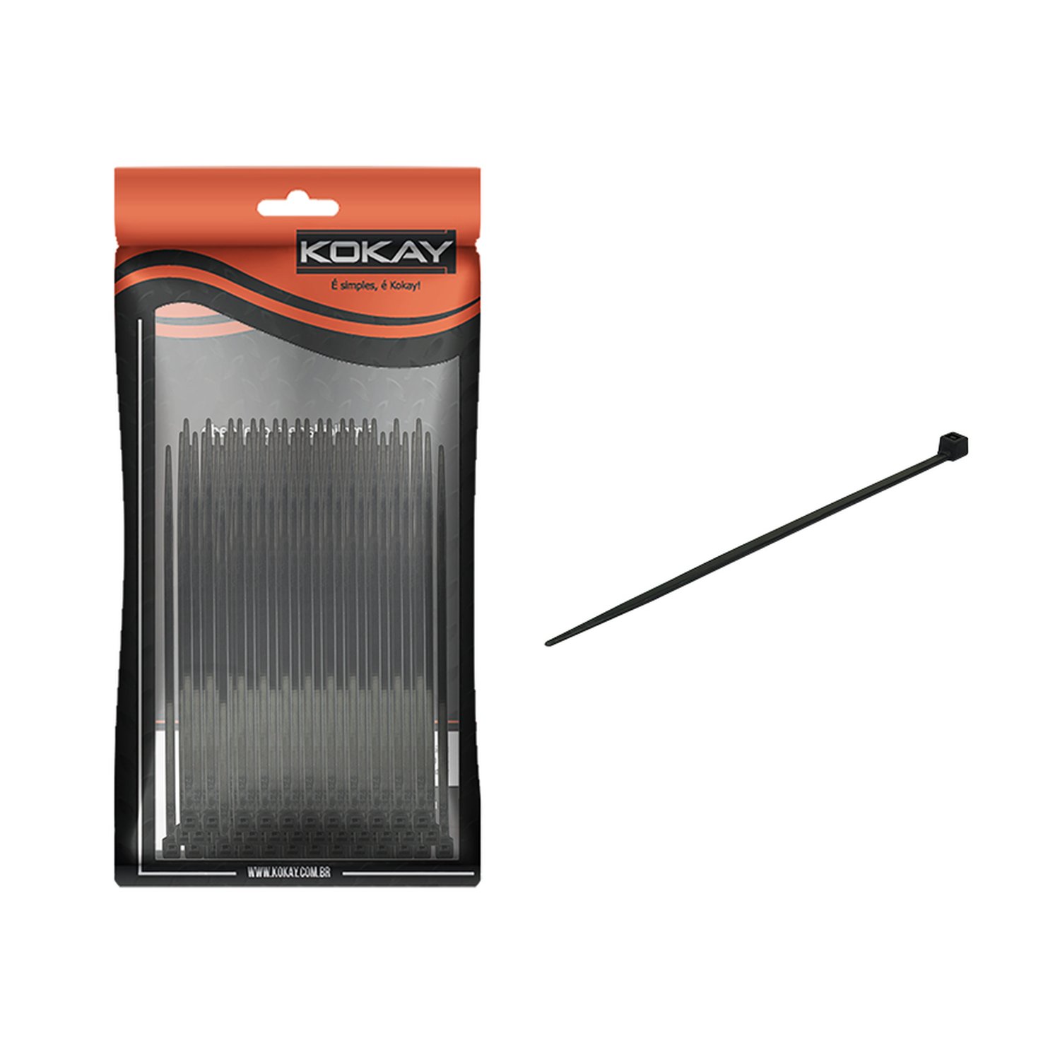Abraçadeira 100MM X 3MM Preta - Kokay