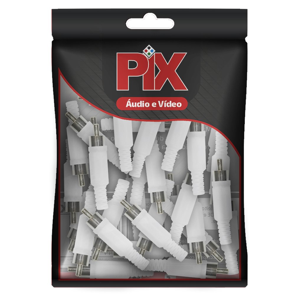 Plug RCA Plástico - Macho - Branco