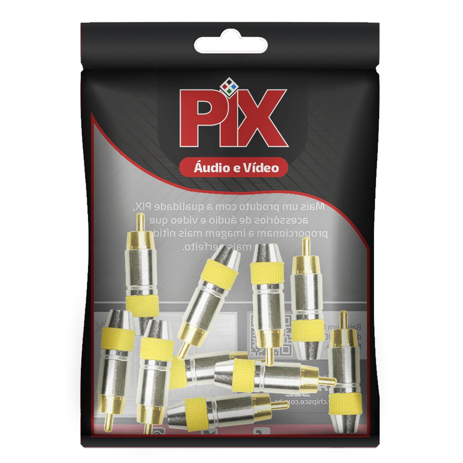 Plug RCA Style - 6MM Ponta Gold Macho - Amarelo