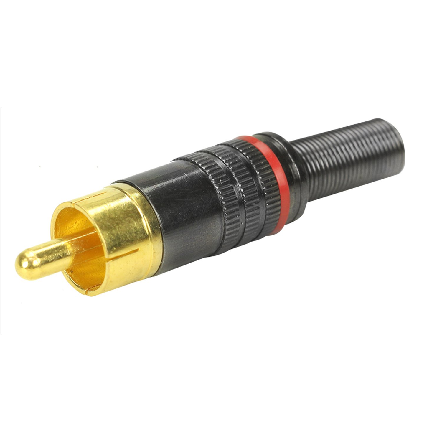 Plug RCA Grafite - 6MM Ponta Gold Macho - Vermelho