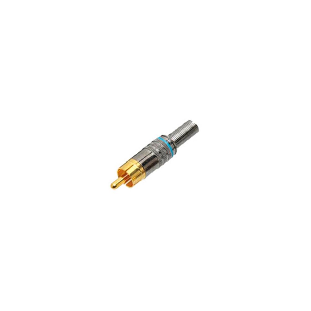 Plug RCA Grafite - 6MM Ponta Gold Macho - Azul