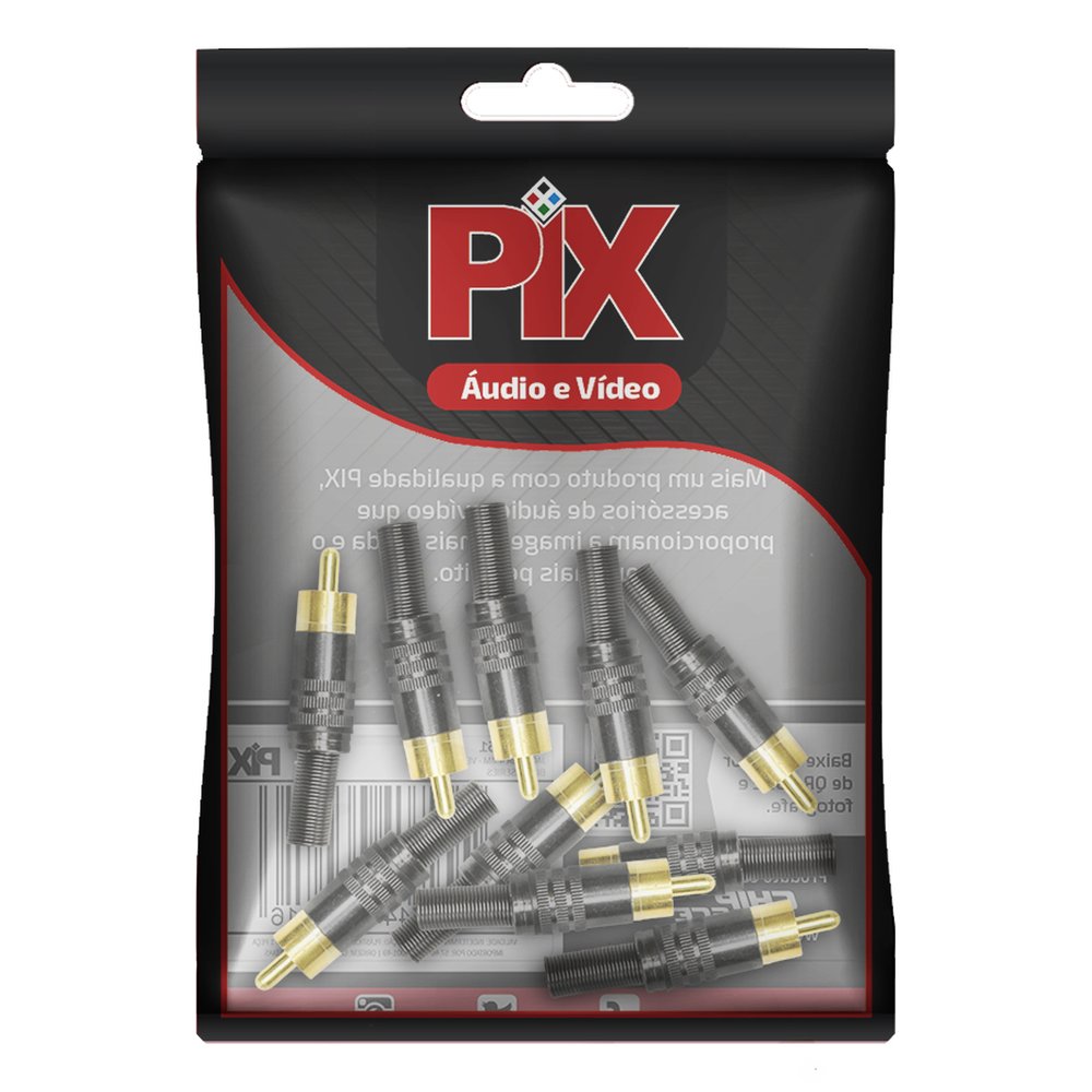 Plug RCA Grafite - 6MM Ponta Gold Macho - Azul