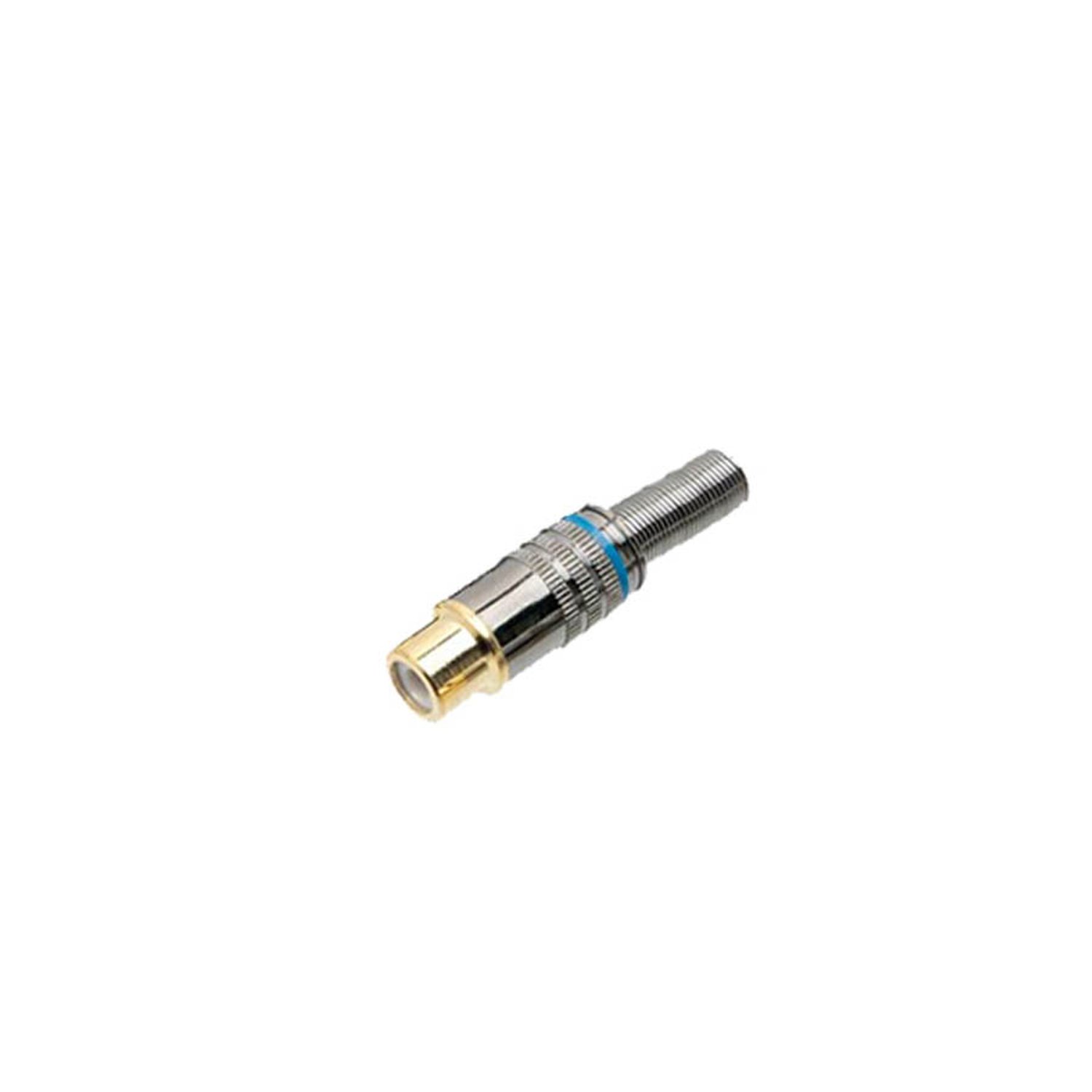 Jack RCA Grafite - 6MM Ponta Gold Fêmea - Azul