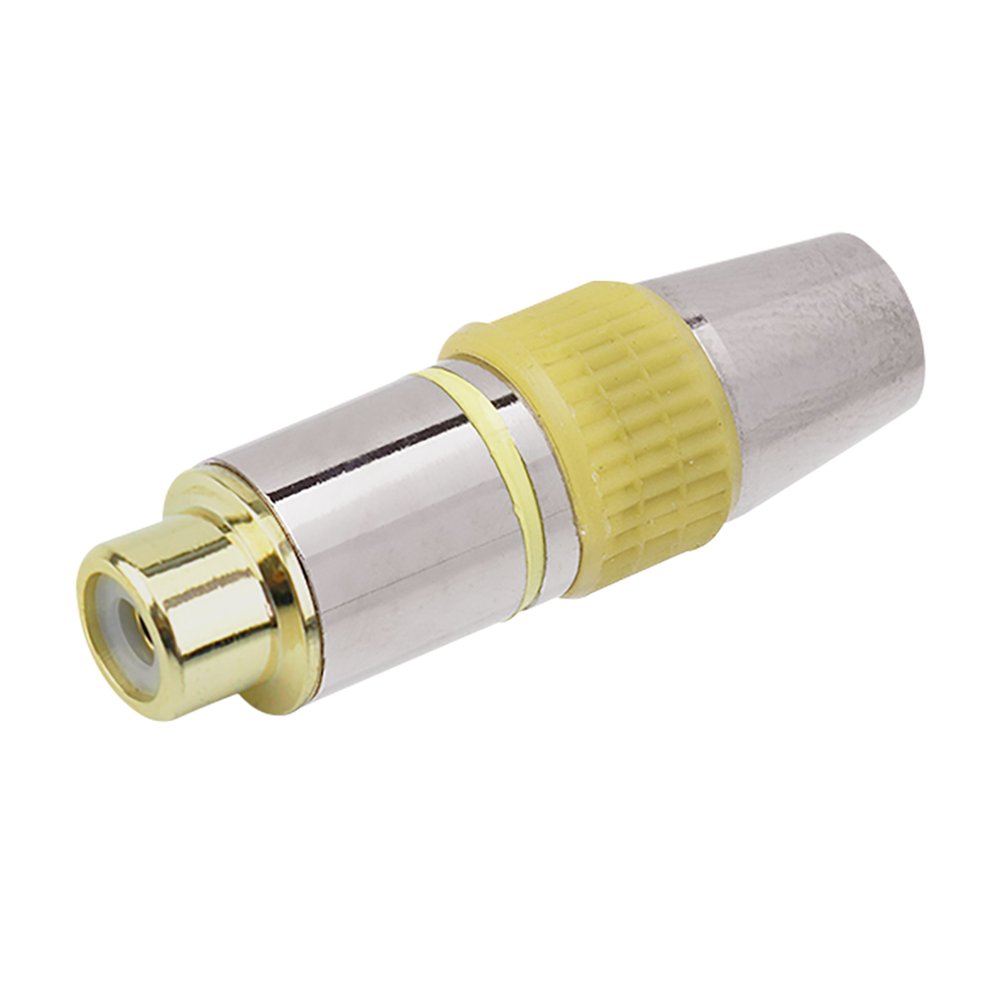 Jack RCA Style - 6MM Ponta Gold Fêmea - Amarelo