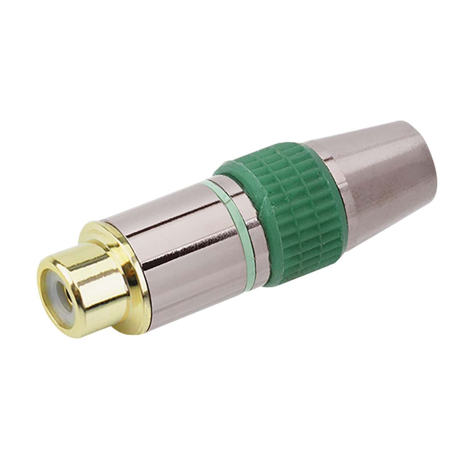 Jack RCA Style - 6MM Ponta Gold Fêmea - Verde