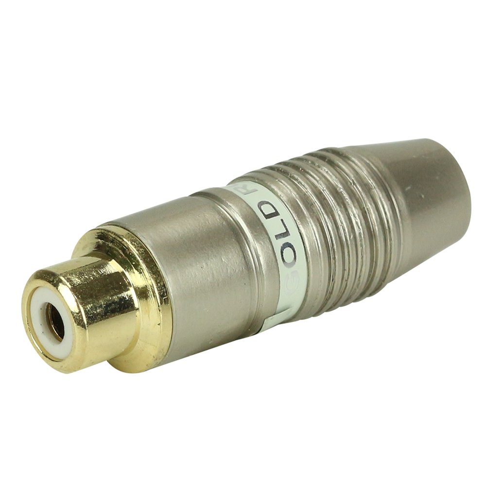 Jack RCA Modern - 6MM Profissional - Ponta Gold Fêmea - Branco