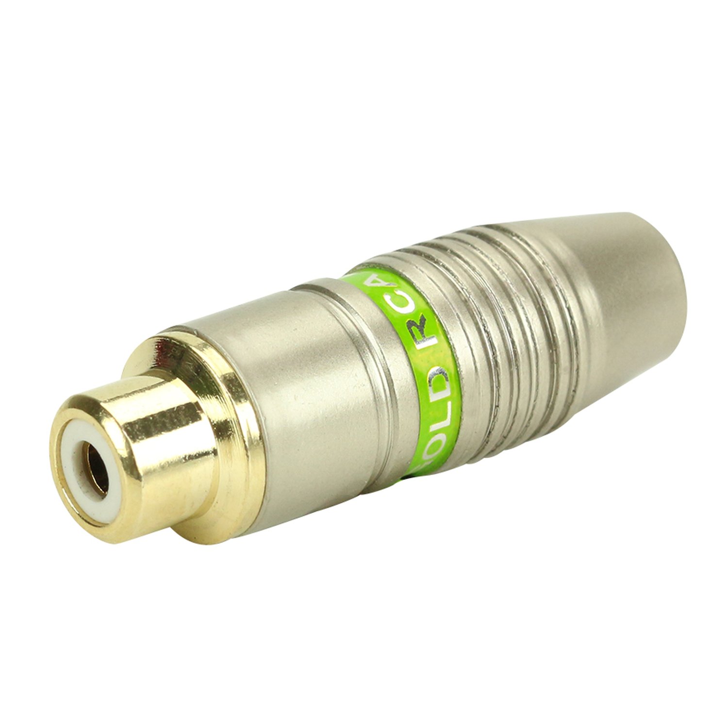 Jack RCA Modern - 6MM Profissional - Ponta Gold Fêmea - Verde