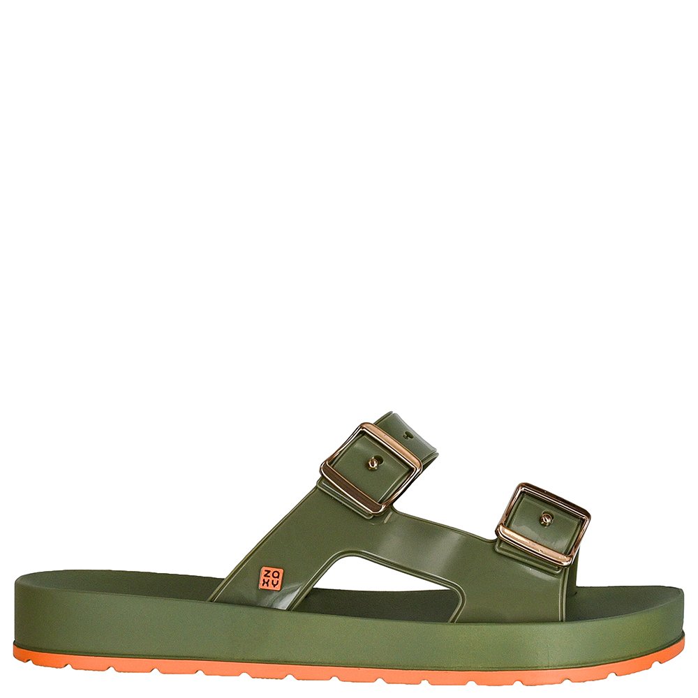 Sandalia Zaxy Flash Tamanco Verde Escuro - Grade com 12 pares
