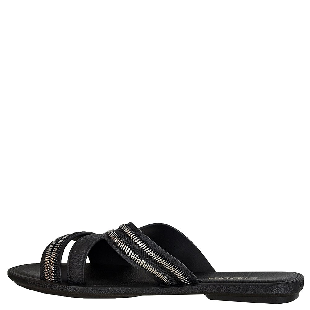 Sandalia Grendha Buriti Rafia Slide Preto - Grade com 12 pares