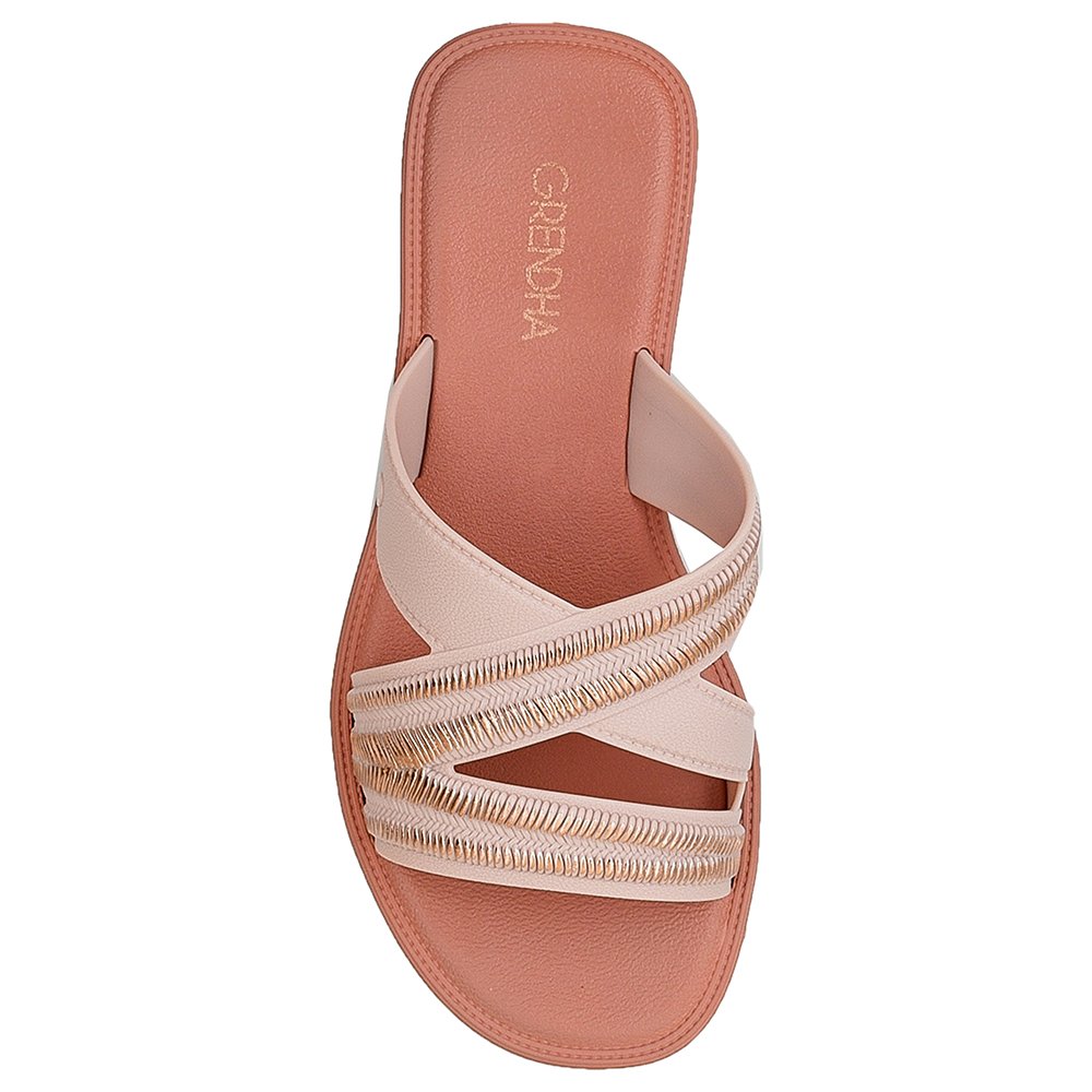 Sandalia Grendha Buriti Rafia Slide Nude - Grade com 12 pares