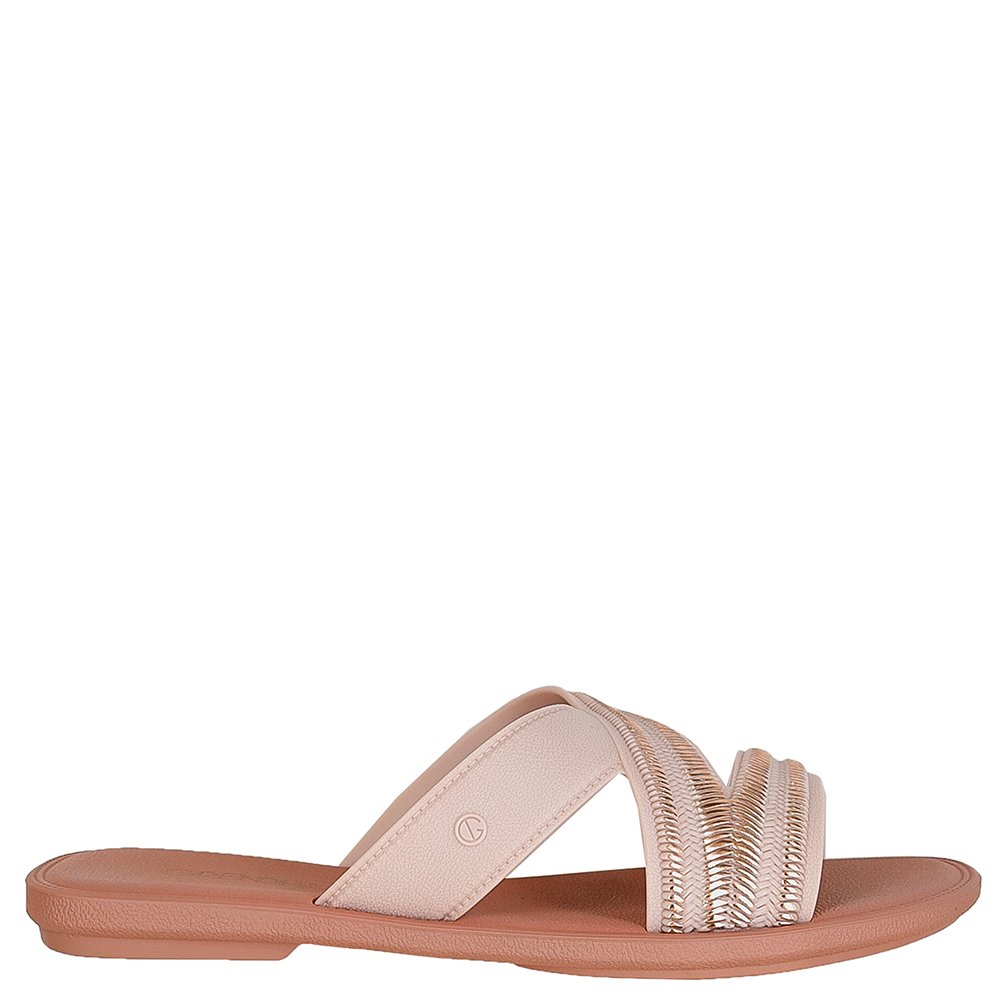 Sandalia Grendha Buriti Rafia Slide Nude - Grade com 12 pares