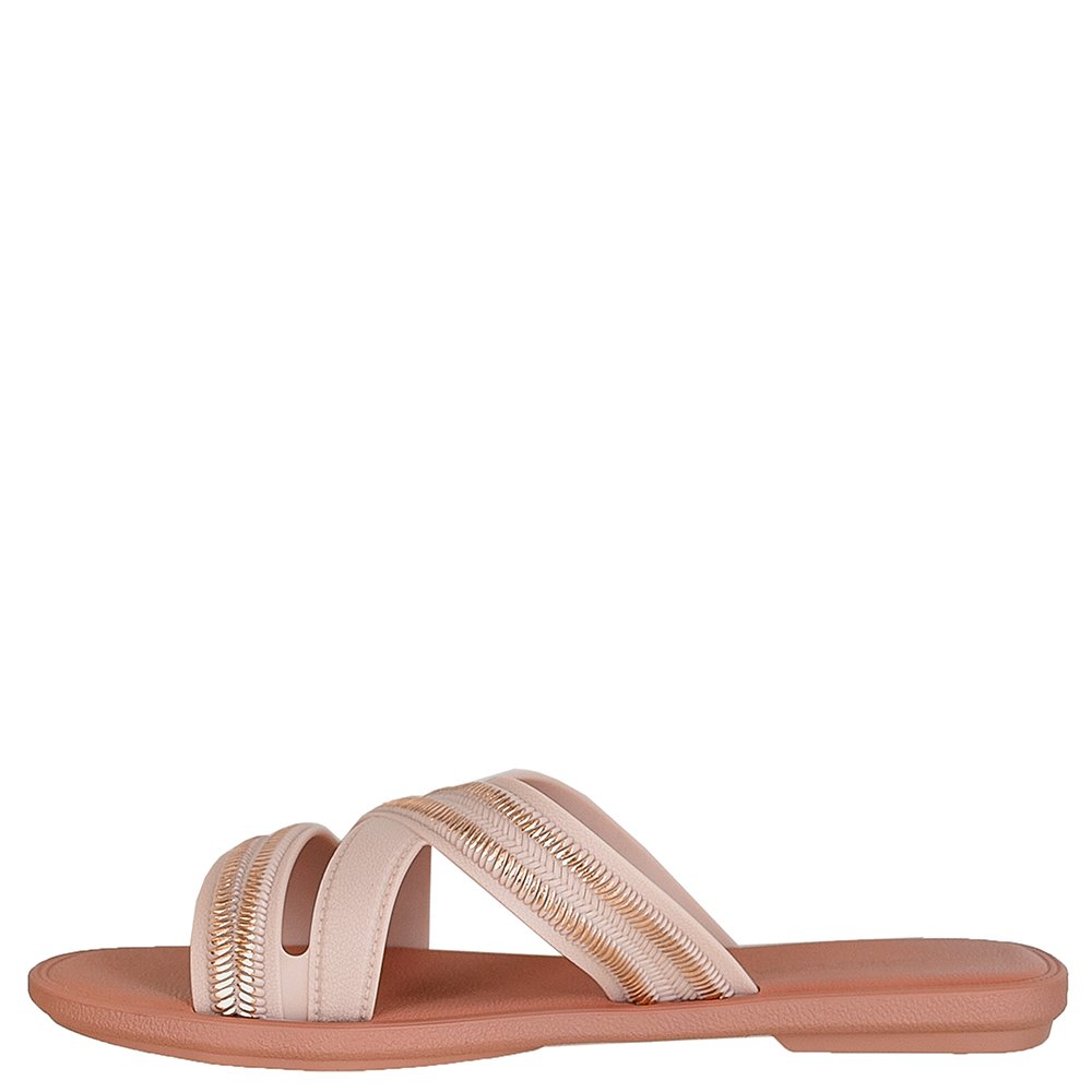 Sandalia Grendha Buriti Rafia Slide Nude - Grade com 12 pares