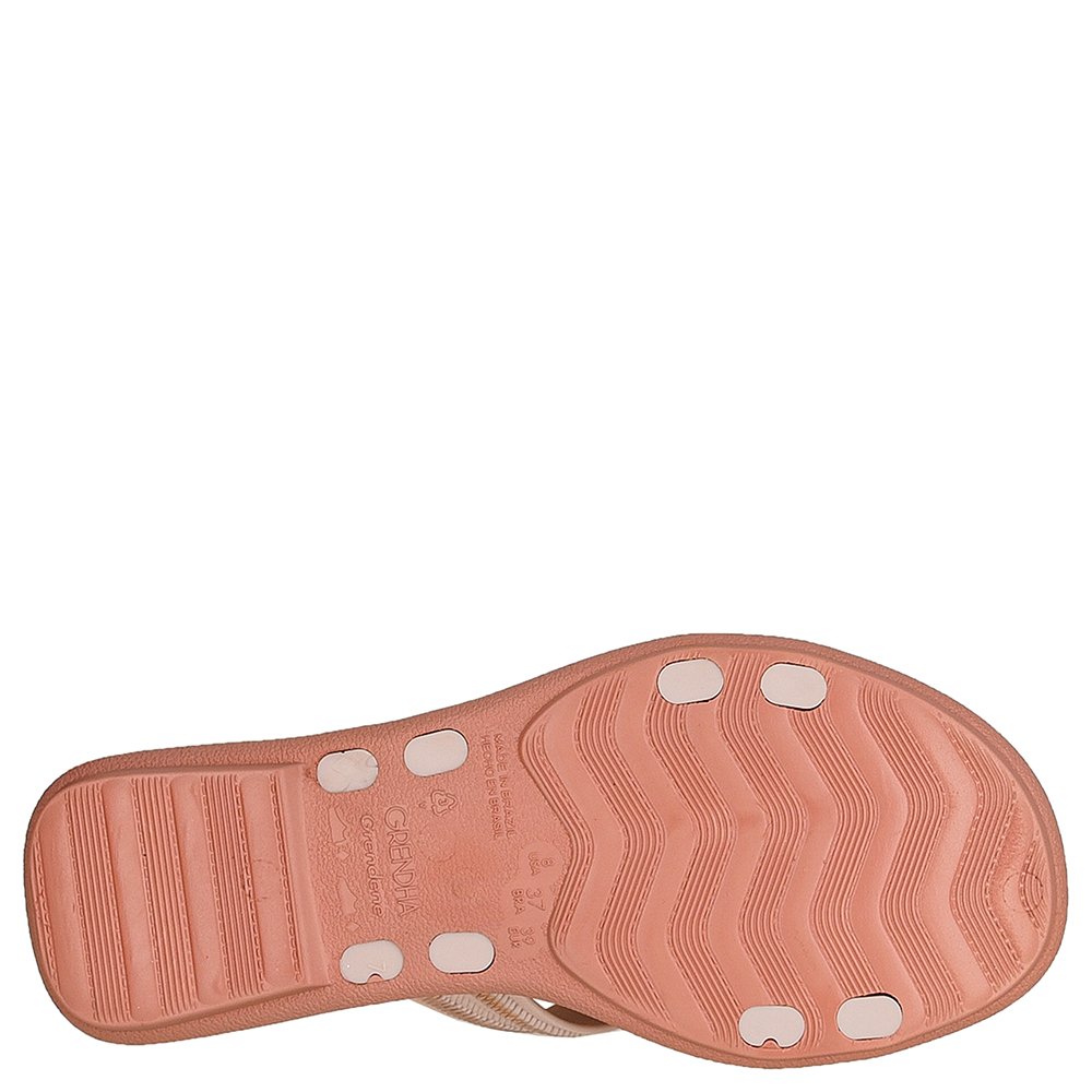 Sandalia Grendha Buriti Rafia Slide Nude - Grade com 12 pares