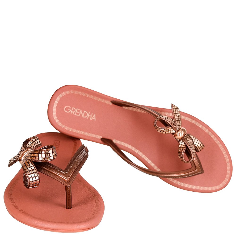 Sandalia Grendha Cacau Icone Cobre - Grade com 12 pares