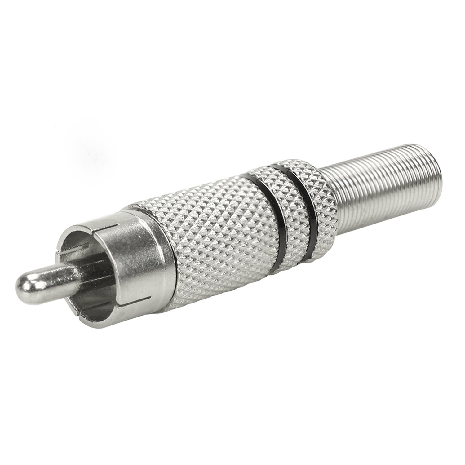 Plug RCA Níquel - 4MM Preto - Macho