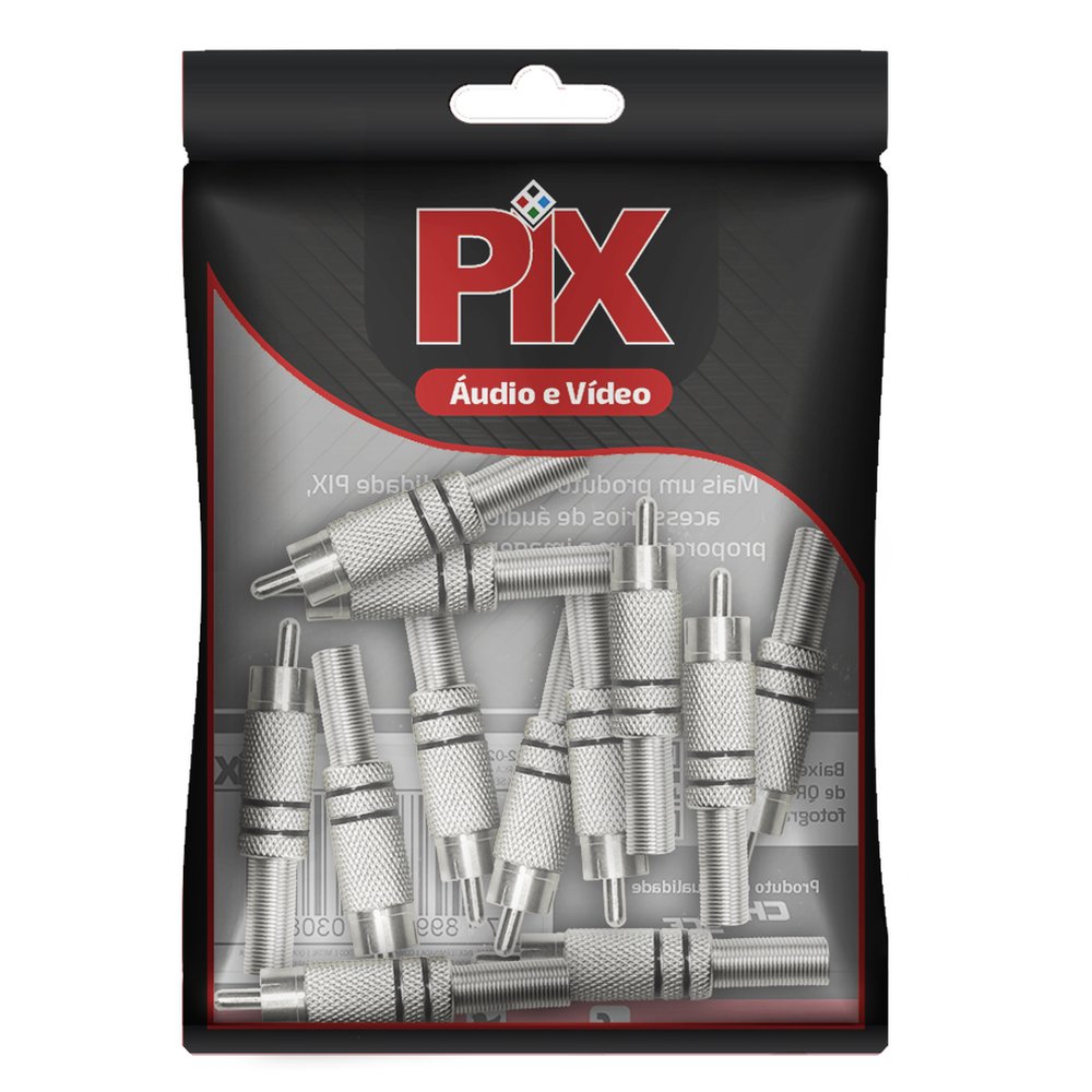 Plug RCA Níquel - 4MM Preto - Macho