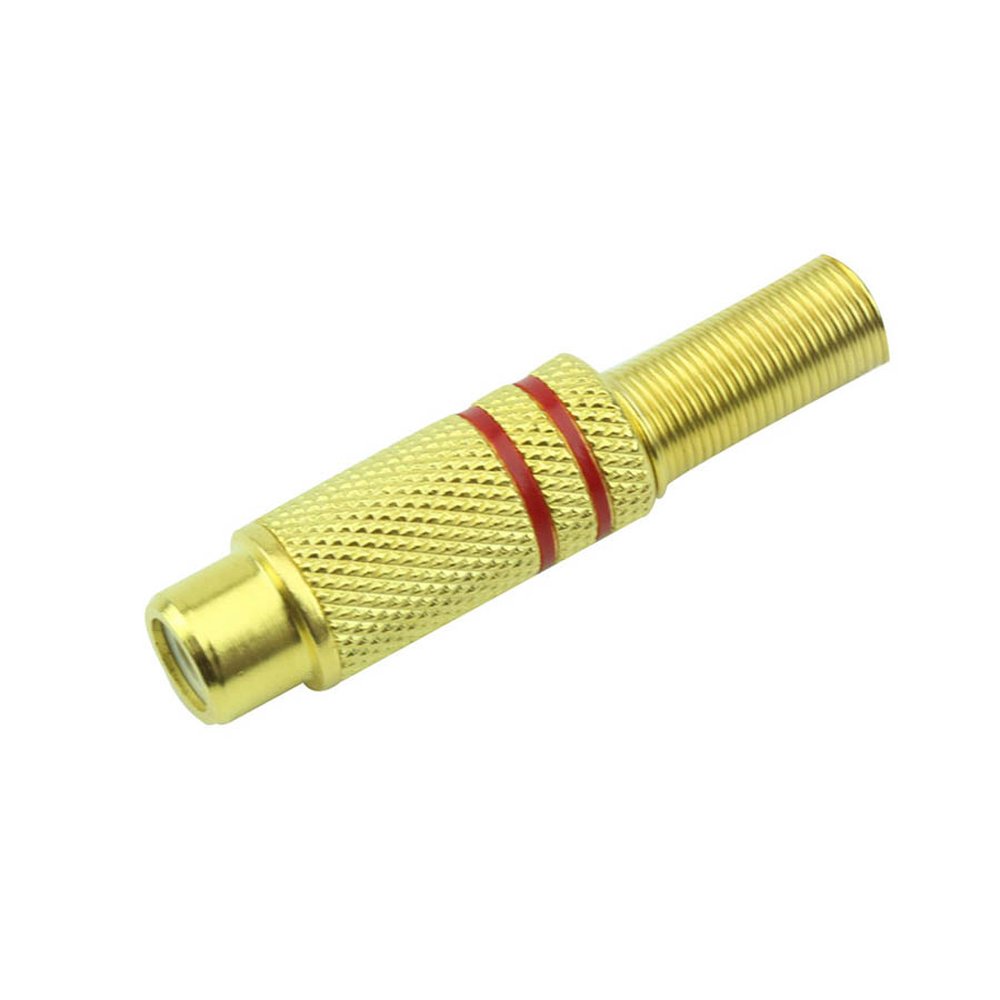 Jack RCA Gold - 4MM Vermelho - Fêmea