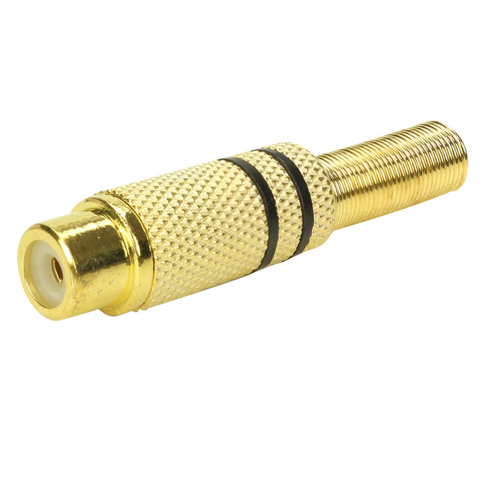Jack RCA Gold - 4MM Preto - Fêmea