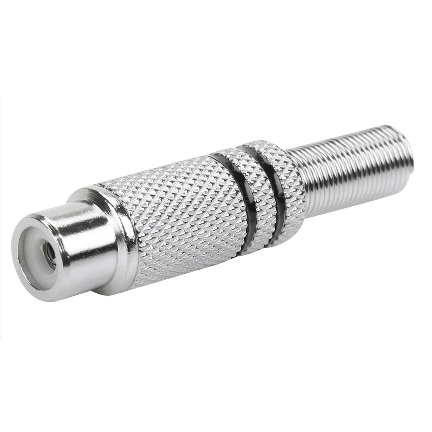 Jack RCA Níquel - 4MM Preto - Fêmea