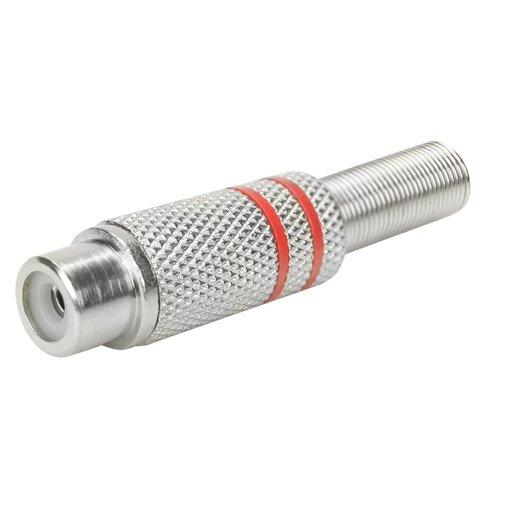 Jack RCA Níquel - 4MM Vermelho - Fêmea