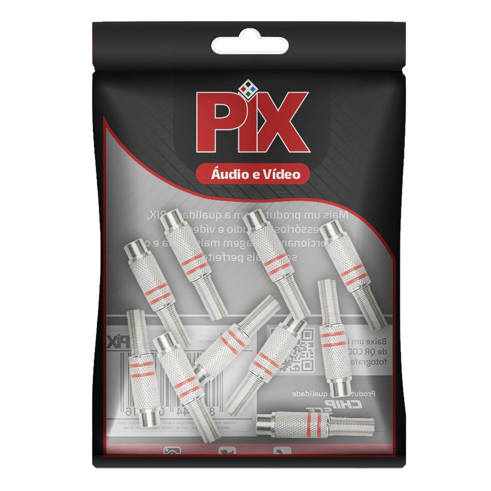 Jack RCA Níquel - 4MM Vermelho - Fêmea