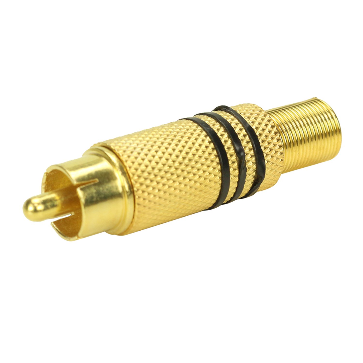 Plug RCA Gold - 6MM Preto - Macho