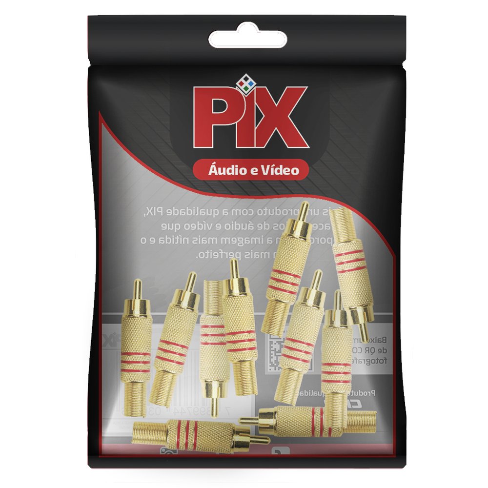 Plug RCA Gold - 6MM Vermelho - Macho