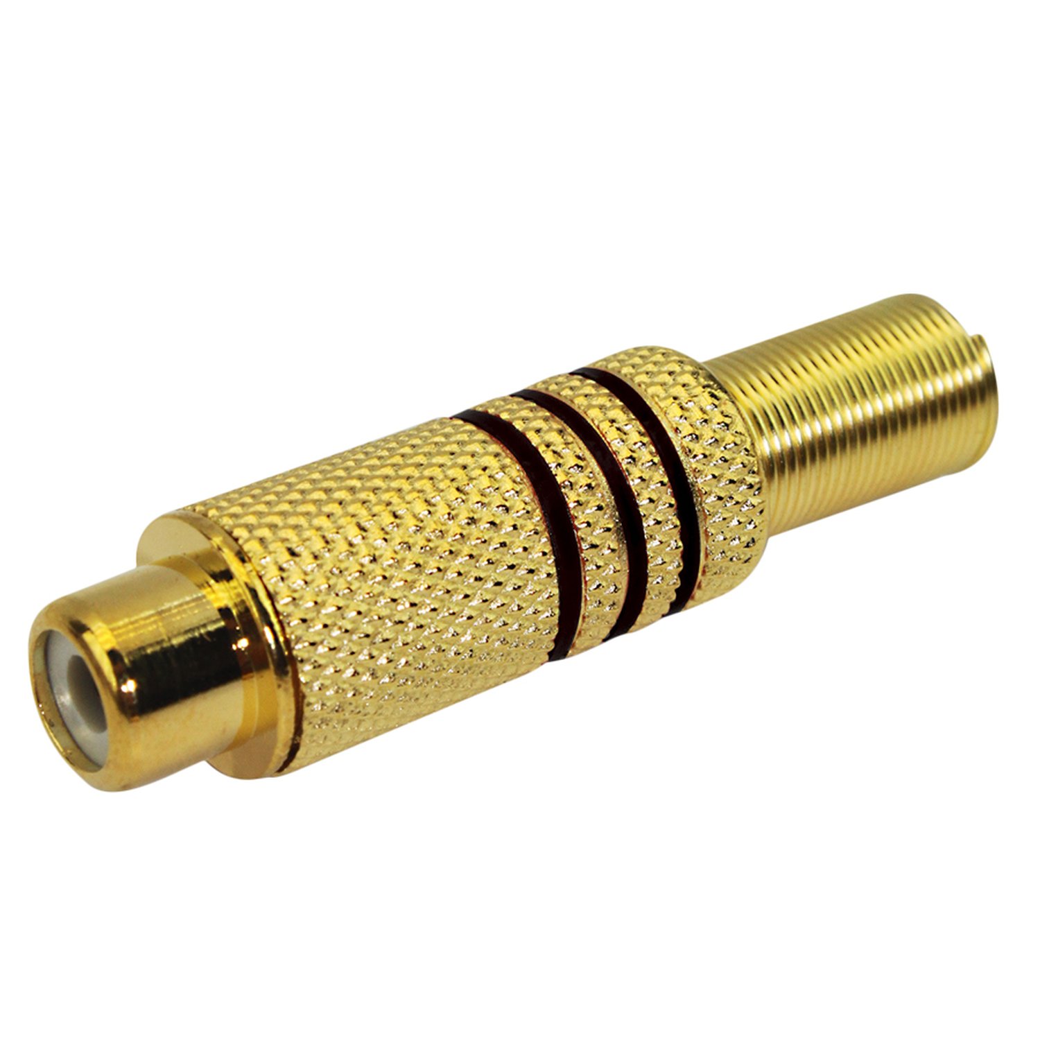 Jack RCA Gold - 6MM Preto - Fêmea