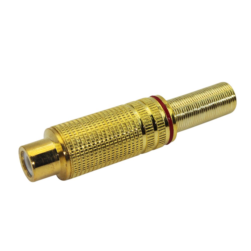 Jack RCA Gold Pro - 6MM Vermelho - Fêmea