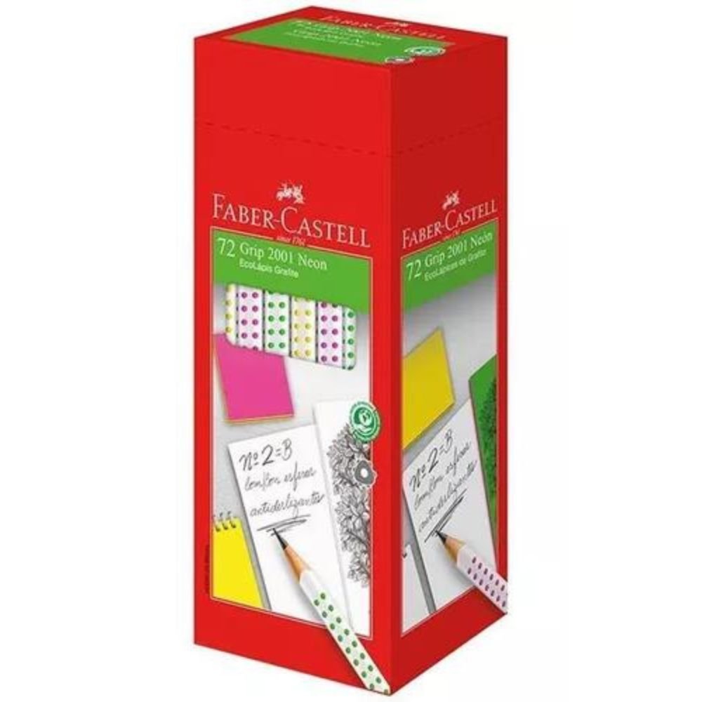 Ecolapis Grafite Grip Neon Amarelo/rosa/verde Faber
